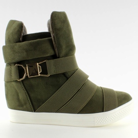 Sneakers mit Gummistreifen F-215 Olive grün 1