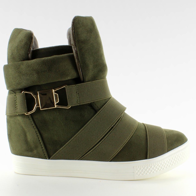 Sneakers mit Gummistreifen F-215 Olive grün 1