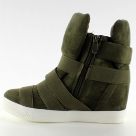 Sneakers mit Gummistreifen F-215 Olive grün 2