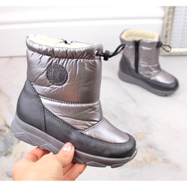 Wasserdichte Kinder-Schneestiefel mit isolierter Membran, grau Kornecki 6896 3