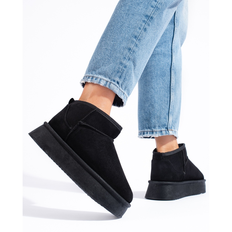 Schwarze niedrige Schneestiefel für Damen von Shelovet 1