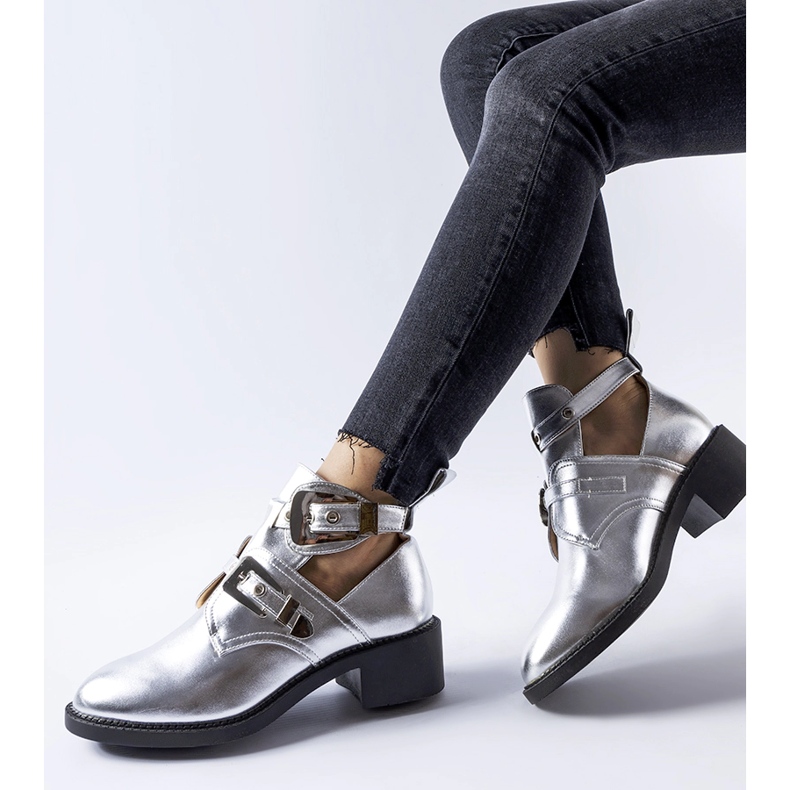 Hellmetallische, hochgeschnittene Ritaldi-Stiefeletten silber- 1