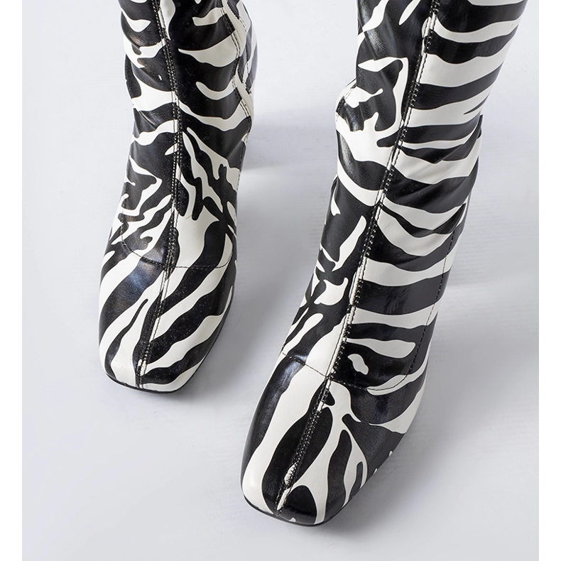 Upland-Stiefeletten mit Zebra-Imitat schwarz 2
