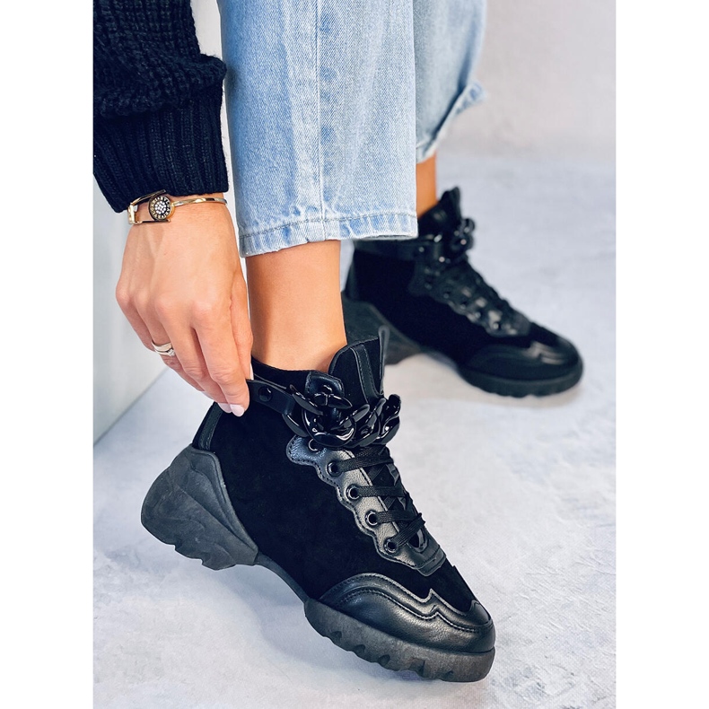 Sneaker mit abnehmbarer Kette in Peri Black schwarz 1