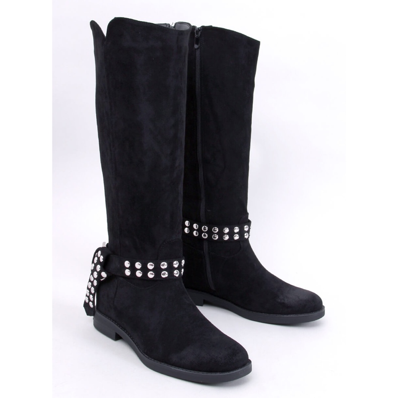 Schwarze Damen-Wildlederstiefel von Brews 1
