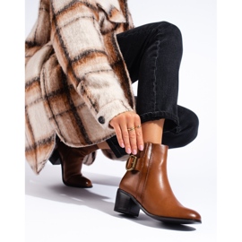 Elegante braune Shelovet-Stiefeletten mit hohem Absatz 1