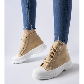 Dunkelbeige High-Top-Sneaker von Villaggio 1
