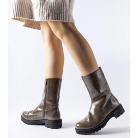 Dunkelgraue isolierte Stiefel von Monsanpolo 1