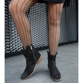 Karino-Stiefeletten aus schwarzem Leder mit niedrigem Absatz 1