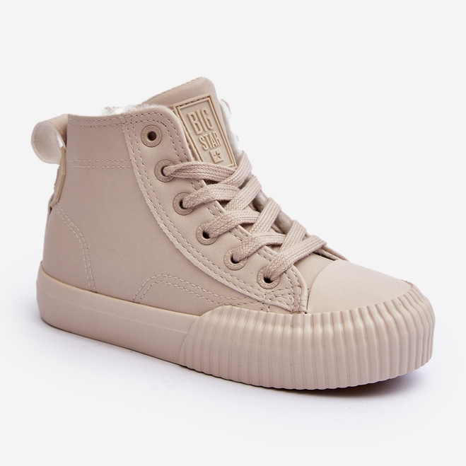 Isolierte Kinder-Sneaker mit Reißverschluss Big Star MM374012 Hellbeige 1