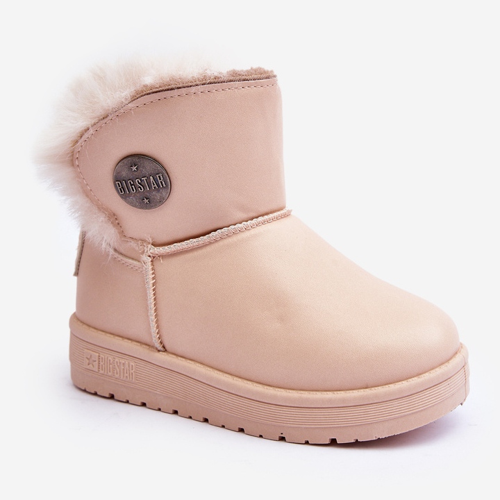 Mit Fell isolierte Kinder-Schneestiefel Beige Big Star MM374084 1