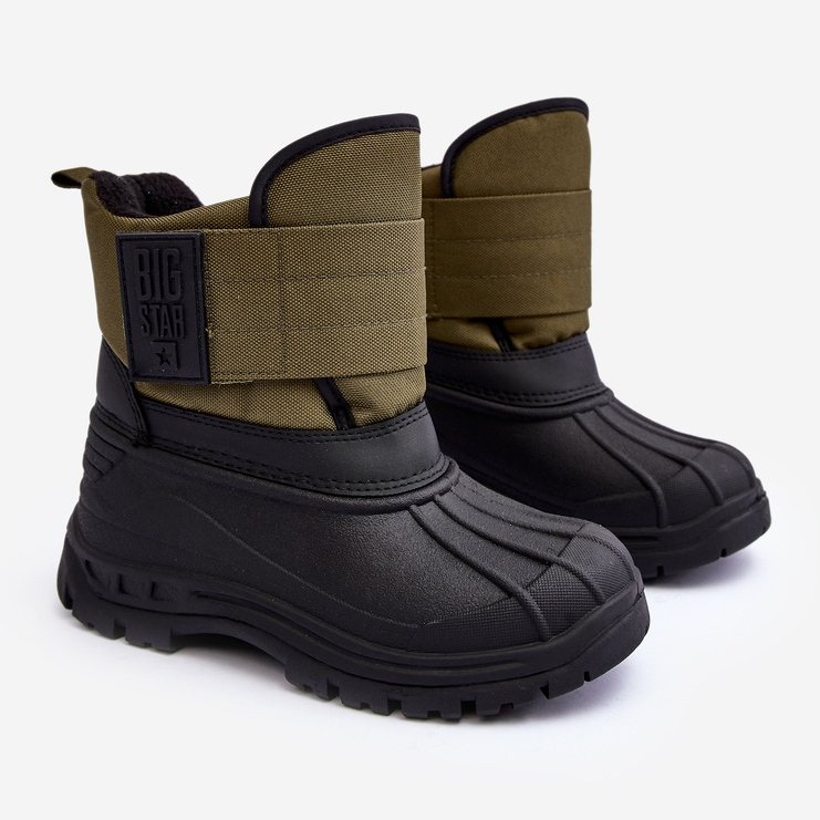 Isolierte Schneestiefel mit Klettverschluss für Kinder Khaki Big Star MM374123 grün 1
