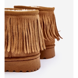 Isolierte Kinder-Schneestiefel mit dekorativen Fransen Camel Nimia braun 1