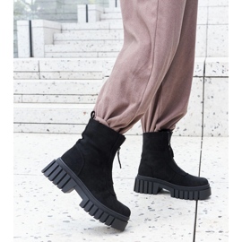 Schwarze isolierte Stiefeletten mit Azzurra-Reißverschluss 3