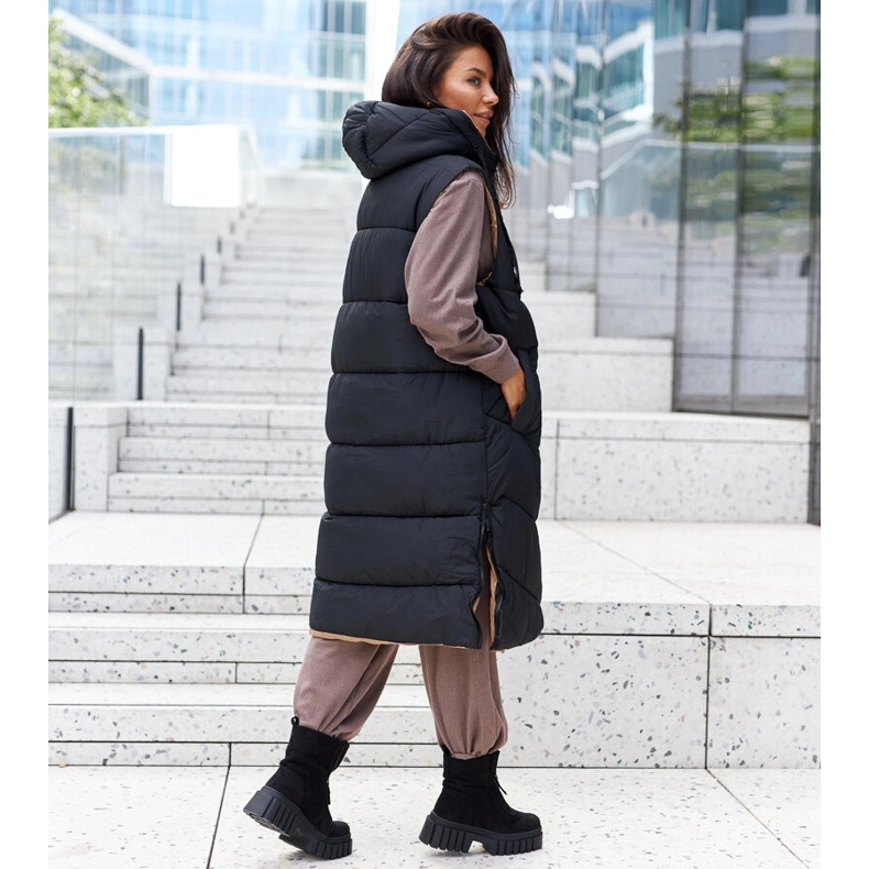 Schwarze isolierte Stiefeletten mit Azzurra-Reißverschluss 2