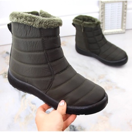 Flache, isolierte Schneestiefel für Damen, grün Potocki SU33069 1