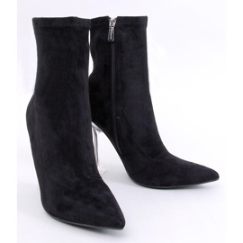 Merrisa Schwarze transparente Stiefeletten mit hohem Absatz 1