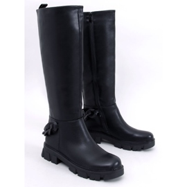 Damenstiefel mit Kette Guest Black schwarz 1