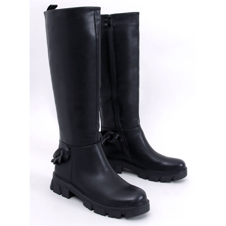 Damenstiefel mit Kette Guest Black schwarz 1