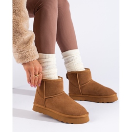 W. Potocki Braune Wildlederstiefel mit Fell von Potocki 1