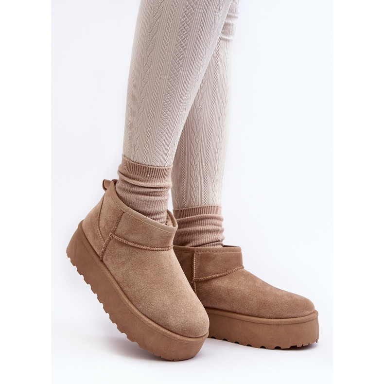 Plateau-Schneestiefel für Damen Beige Mennja 1