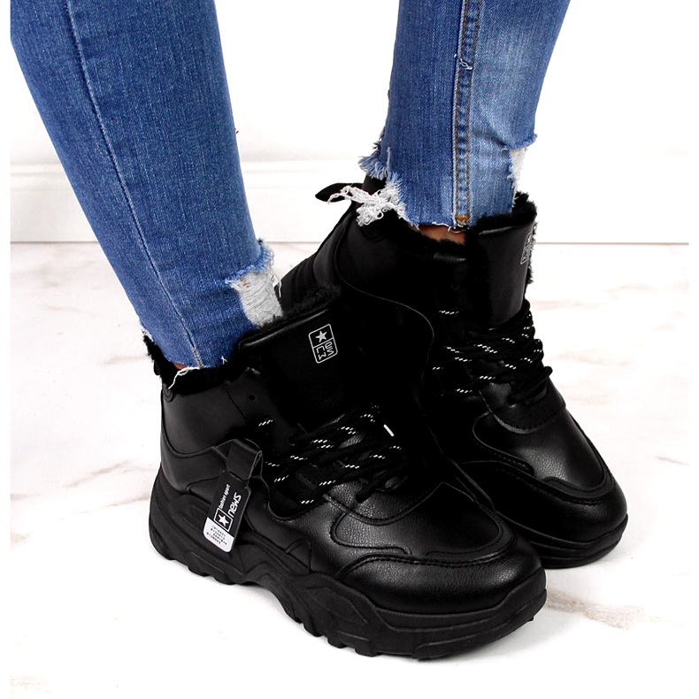 News Isolierte Damen-Sneaker, Schneestiefel, Schwarz 4