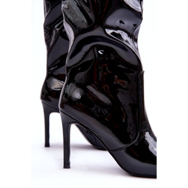 PA1 Schwarze Lackstiefel mit hohem Absatz Meliskindra 2