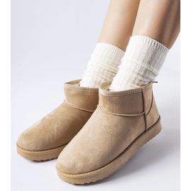 Beige isolierte kurze Schneestiefel von Guglielma 1