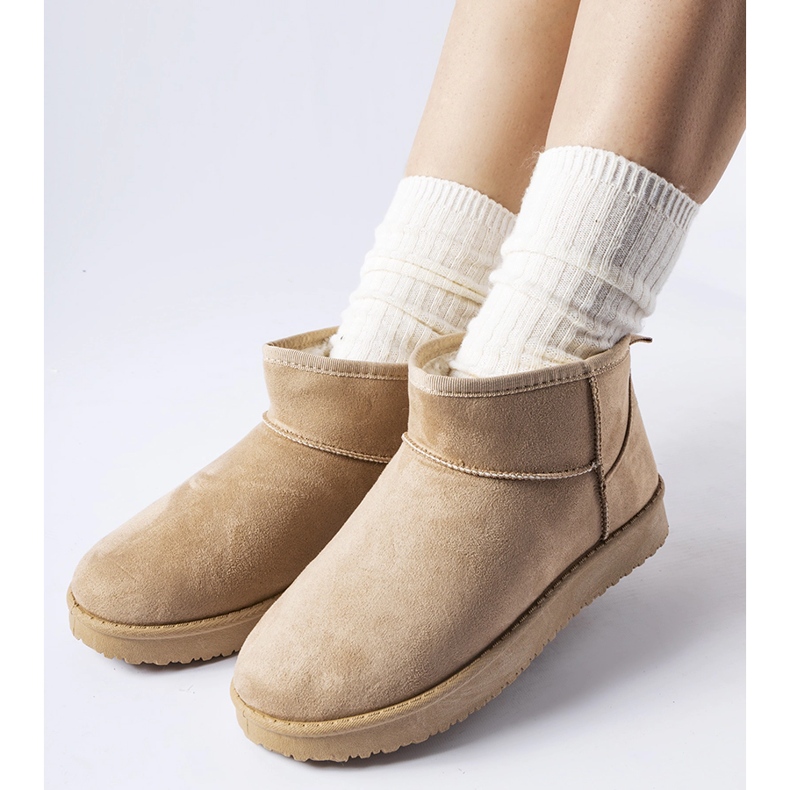 Beige isolierte kurze Schneestiefel von Guglielma 1