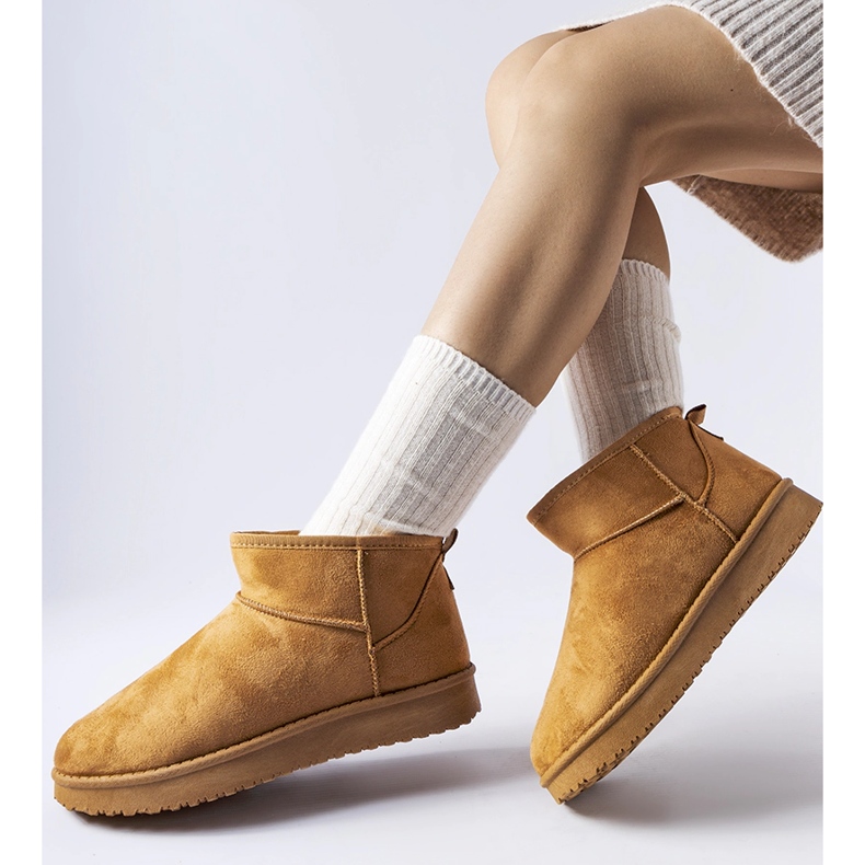 Guglielma karamellisolierte kurze Schneestiefel braun 1