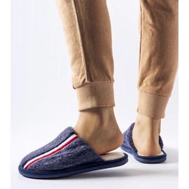 Marineblaue Hausschuhe 1