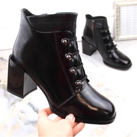 Isolierte Damen-Stiefeletten aus Lackleder, schwarz, Filippo DBT4891 1