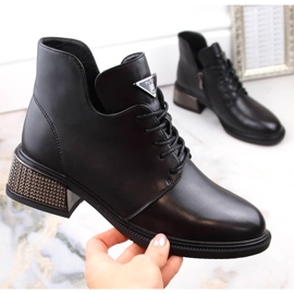 Schwarze Filippo DBT4881 isolierte Damenstiefeletten mit dekorativem Absatz 1