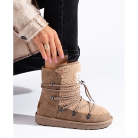 Shelovet Schneestiefel für Damen in warmem Beige 1