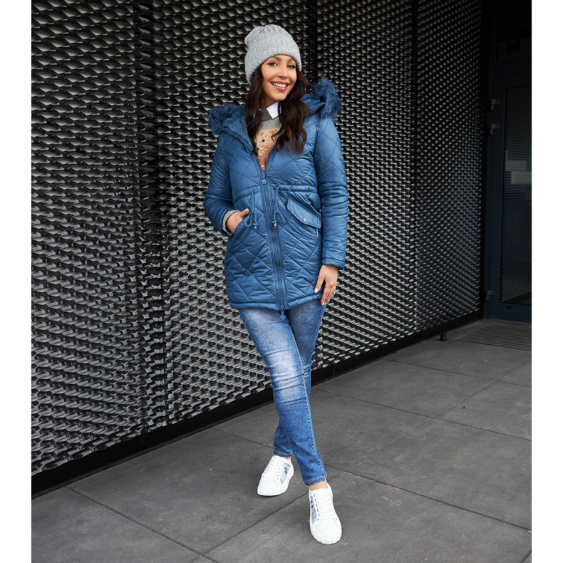 Weiße und blaue Ledersneaker 2