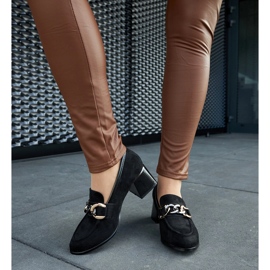 Schwarze Pumps mit Öko-Wildleder-Block 1