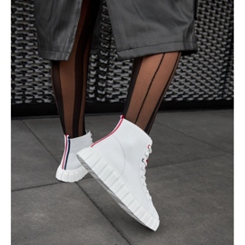 Inna Carassai lange weiße Ledersneaker 1