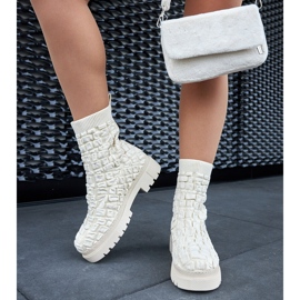 Beigefarbene Stiefeletten mit Sockenobermaterial von Arlington 1