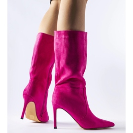 Rosa isolierte Stiefel mit hohen Absätzen von Rosaria 1