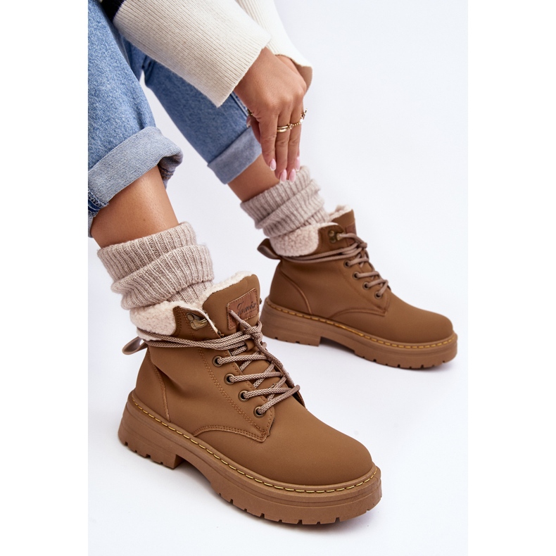 Damen-Lederstiefel mit Schaffell, Braun Lynnvia 2