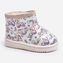 Gemusterte Schneestiefel für Kinder Beige Elenet 2