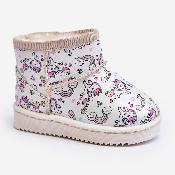 Gemusterte Schneestiefel für Kinder Beige Elenet 2