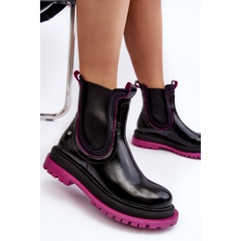 Damen-Chelsea-Stiefel aus Leder Maciejka 06199 Schwarz 2