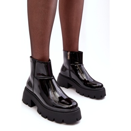 Damenstiefel aus Lackleder GOE MM2N4058 Schwarz 2