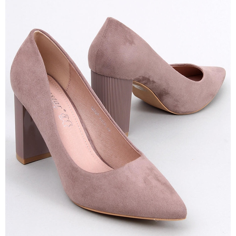Annette Pumps mit khakifarbenem Absatz braun 1