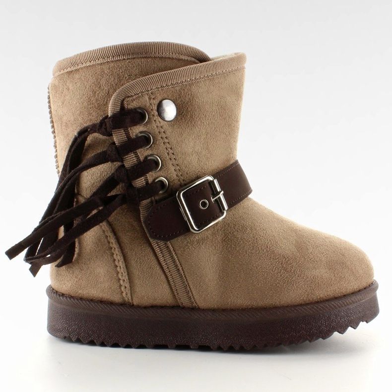 Kinder-Emuski mit Frędzlami K1647404 Taupe beige 1