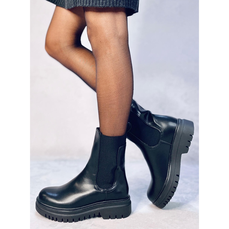 Hohe Chelsea-Stiefel Erde Schwarz 2