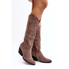 PA1 Dunkelbeige Cowboystiefel für Damen von Sloana 3