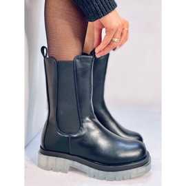 Troy Schwarze, hoch geschnittene Chelsea-Stiefel 1