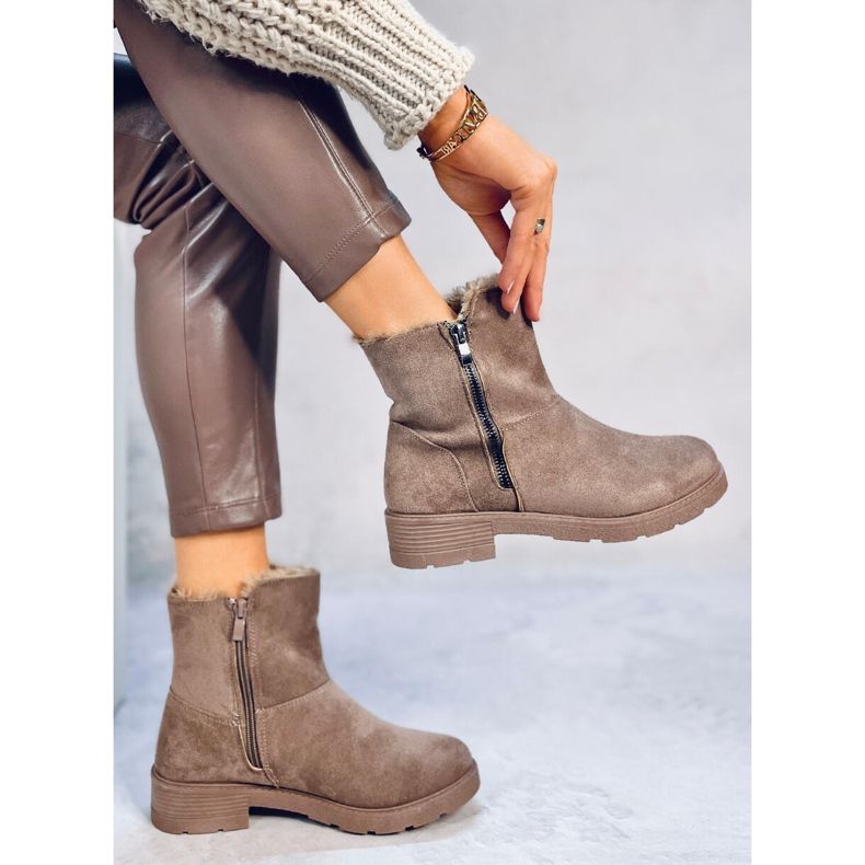 Kallen Khaki flache Stiefel braun 2